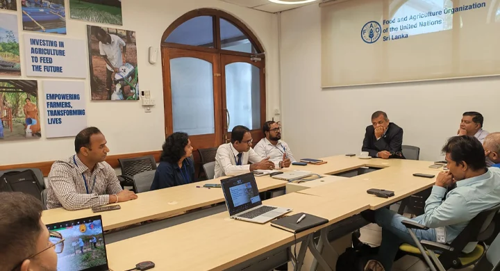 A discussion held at the Colombo office with representatives from the Food and Agriculture Organization (FAO), affiliated with the United Nations Representative Office in Sri Lanka.