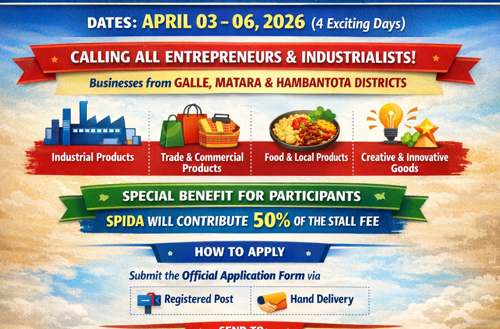 Southern Provincial Industrial Development Authority Providing Exhibition Stall Opportunities for Industrialists.